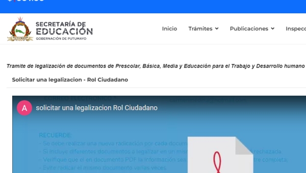 Tramite de legalización de documentos de Prescolar, Básica, Media y Educación para el Trabajo y Desarrollo humano